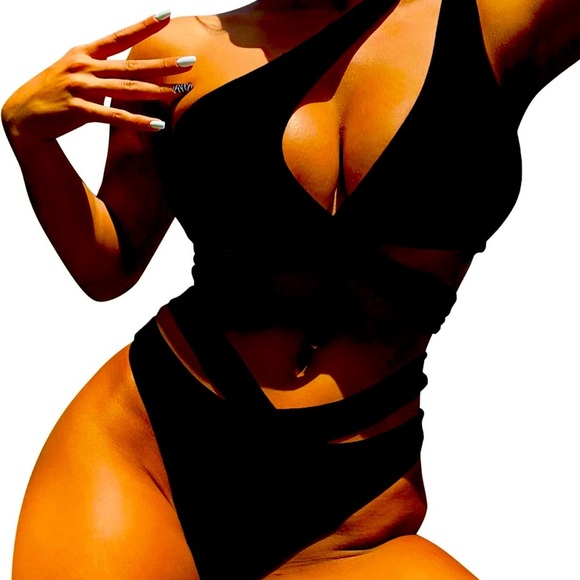 Womens High Waisted Thong Bikini Bottoms Sexy High Swimsuit Bathing Suit Bottom - Picture 1 of 5